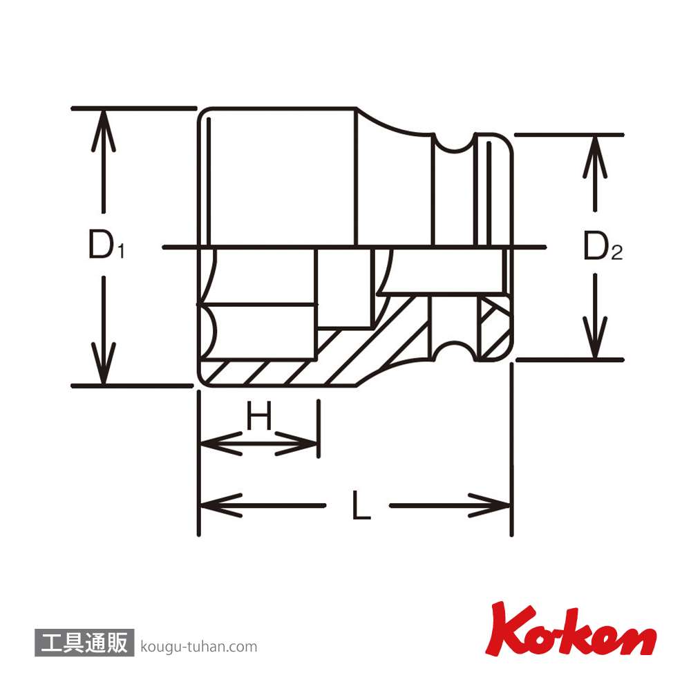 コーケン コーケン インパクトソケット 18400A-3.7/8-