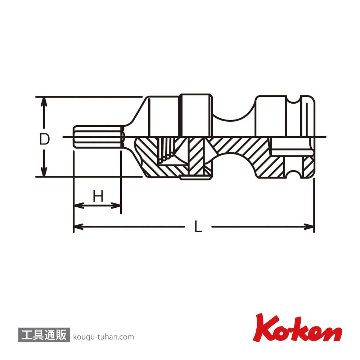 コーケン 13430M-8 3/8"インパクトヘックスビットユニバーサルソケット画像