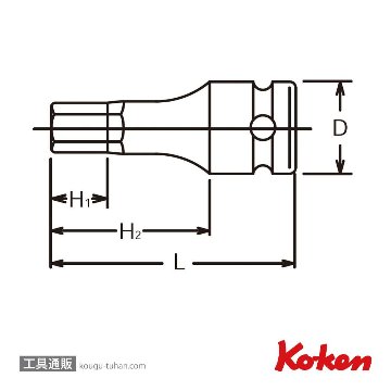 コーケン 13012M.52-3 3/8"インパクトヘックスビットソケット 3mmの画像