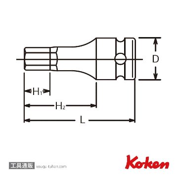 コーケン 14012M.60-8 1/2"インパクトヘックスビットソケット 8mm画像