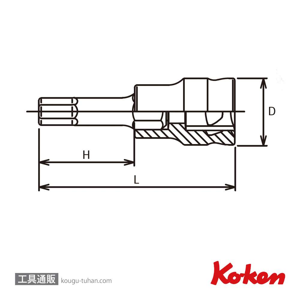 コーケン 3010MZ.50-6 Z-EAL 3/8"ヘックスビットソケット 6mm画像