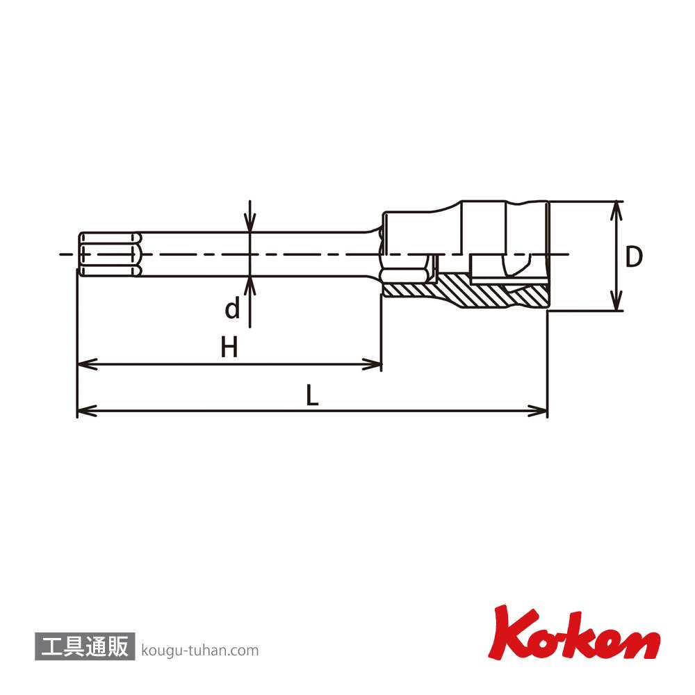 コーケン 3010MZ.75-6 Z-EAL 3/8"ヘックスビットソケット 6mmの画像