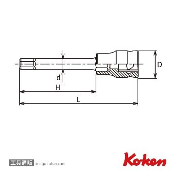 コーケン 3010MZ.75-6 Z-EAL 3/8"ヘックスビットソケット 6mm画像