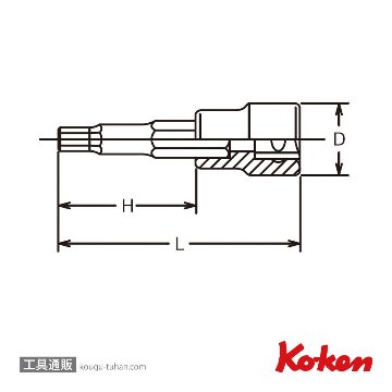 コーケン 3010M.38-5 3/8"ヘックスビットソケット 5mmの画像