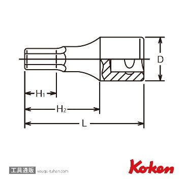 コーケン 3012M.25-6 3/8"ヘックスビットソケット 6mmの画像