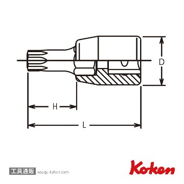 コーケン 2025.28-T30 1/4"トルクスビットソケット T30の画像