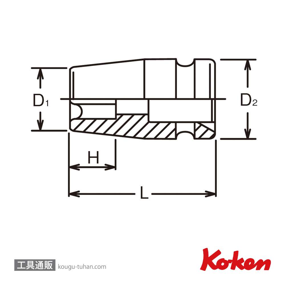 コーケン 13425-10EPL 3/8"インパクトトルクスプラスソケット 10EPLの画像