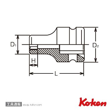 コーケン 13401LH-5S 3/8"インパクトLHSソケット LH-5S画像