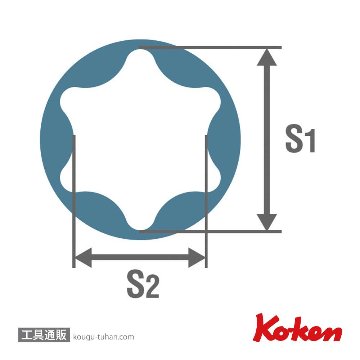 コーケン 12425-E5 1/4"インパクトトルクスソケット E5の画像