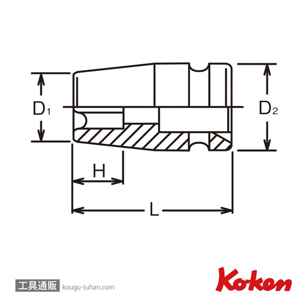 コーケン 13425-E7 3/8"インパクトトルクスソケット E7の画像