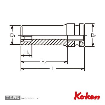 コーケン 13325-E14 3/8"インパクトトルクスディープソケット E14の画像