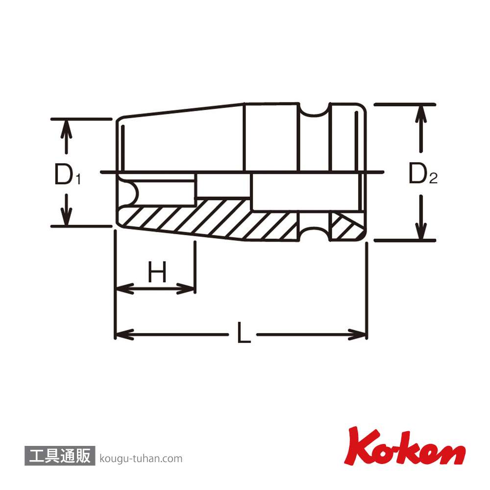 コーケン 14425-E11 1/2"インパクトトルクスソケット E11の画像