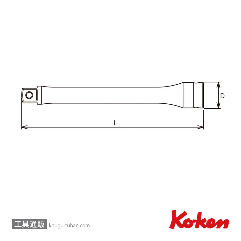 コーケン 3760Z-75 Z-EAL 3/8"エクステンションバー 全長75mm画像