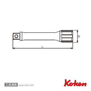 コーケン 3760-150 3/8"エクステンションバー 全長150mmの画像