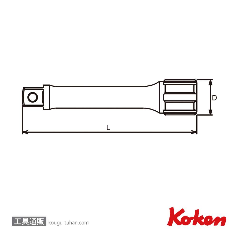 コーケン 4760-150 1/2"エクステンションバー 全長150mmの画像