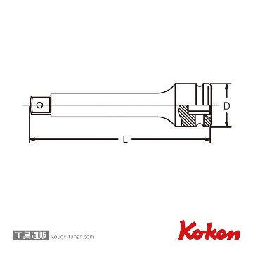 コーケン 12760-100 1/4"インパクトエクステンションバーの画像