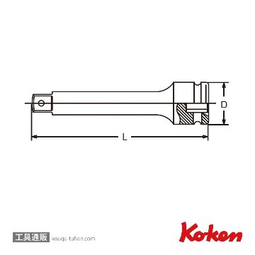 コーケン 13760-75 3/8"インパクトエクステンションバーの画像