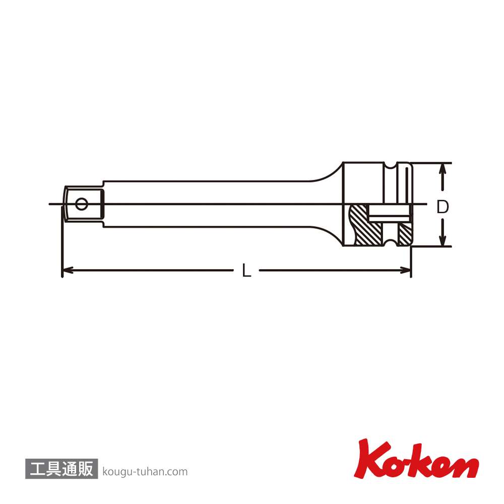 コーケン 13760-100B 3/8"インパクトエクステンションバー/ボール式の画像