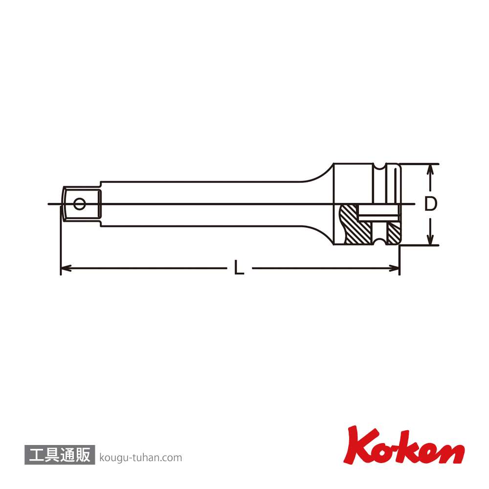 コーケン 14760-125 1/2"インパクトエクステンションバーの画像