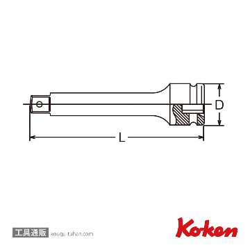 コーケン 16760-150 3/4"インパクトエクステンションバー150mmの画像