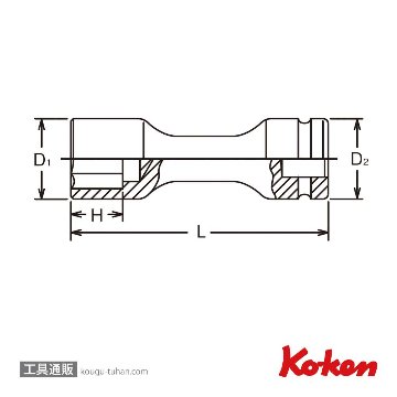 コーケン 18104M-28 1"インパクトエクステンションソケット 28mmの画像