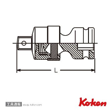 コーケン 13770-B 3/8"インパクトユニバーサルジョイント/ボール式の画像