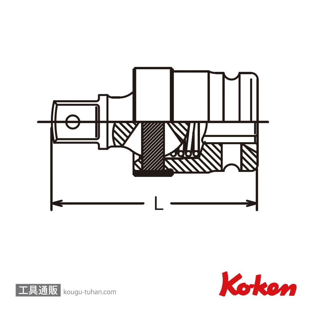コーケン 13771 3/8"インパクトユニバーサルジョイントの画像
