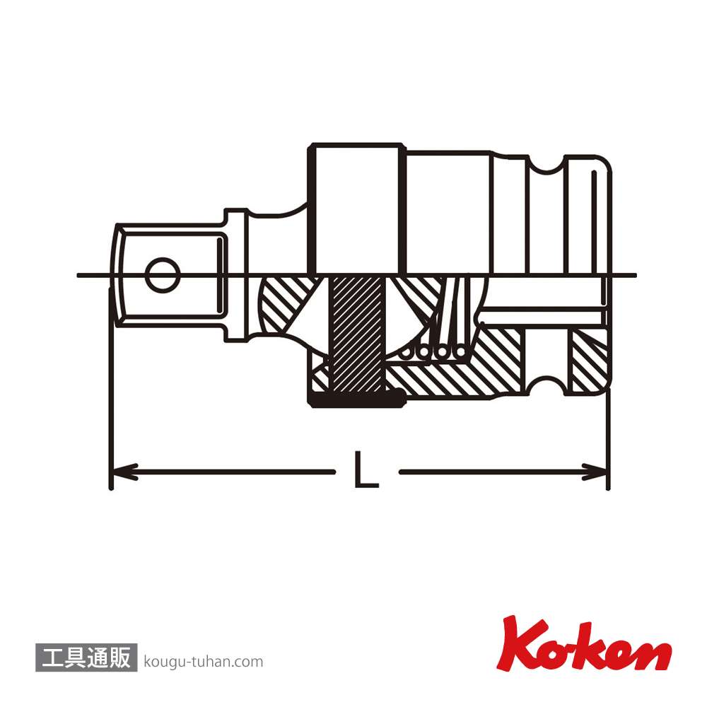 コーケン 16771-B 3/4"インパクトユニバーサルジョイント/ボール式の画像