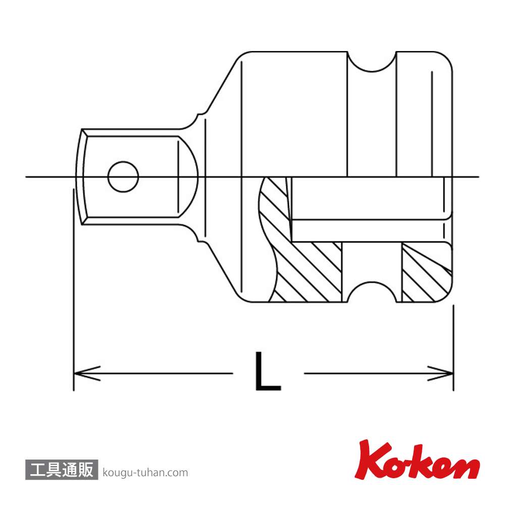 コーケン 12233A-B 1/4"インパクトアダプター(ボール式)画像