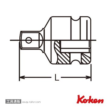 コーケン 15544A-B 5/8"インパクトアダプター/ボール式画像