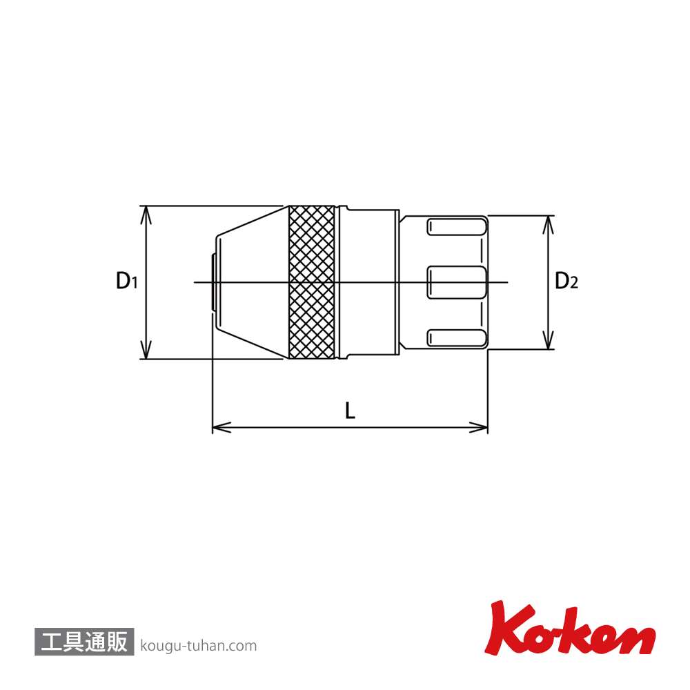 コーケン 3131A-1 3/8"アジャスタブルタップホルダー M1〜M6画像