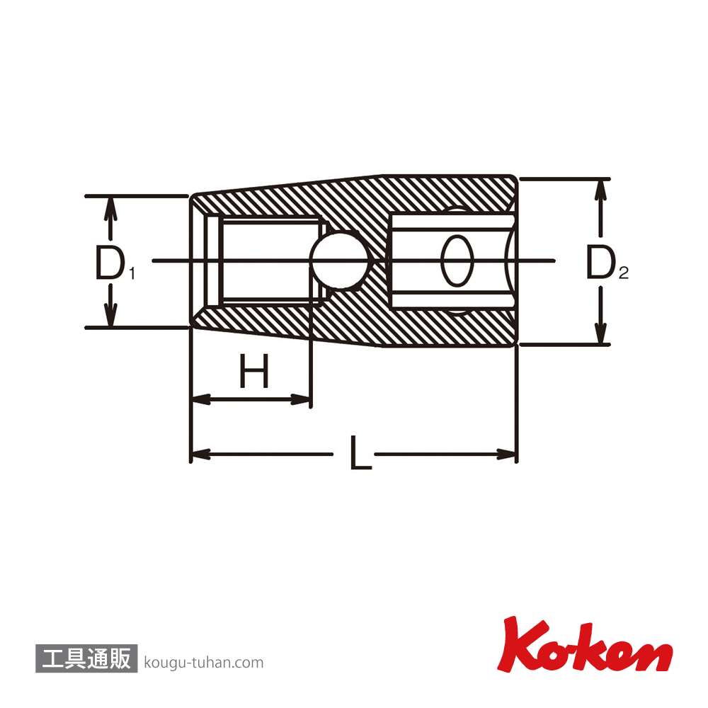 コーケン 4103M-6(1.0) 1/2"スタッドボルトセッター M6の画像