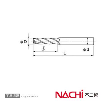 NACHI SL4SGE20 SG-FAX エンドミル ロング４枚刃画像