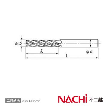 NACHI SGFREL20 SG-FAXラフィングエンドミル・ロング 20X20SL画像