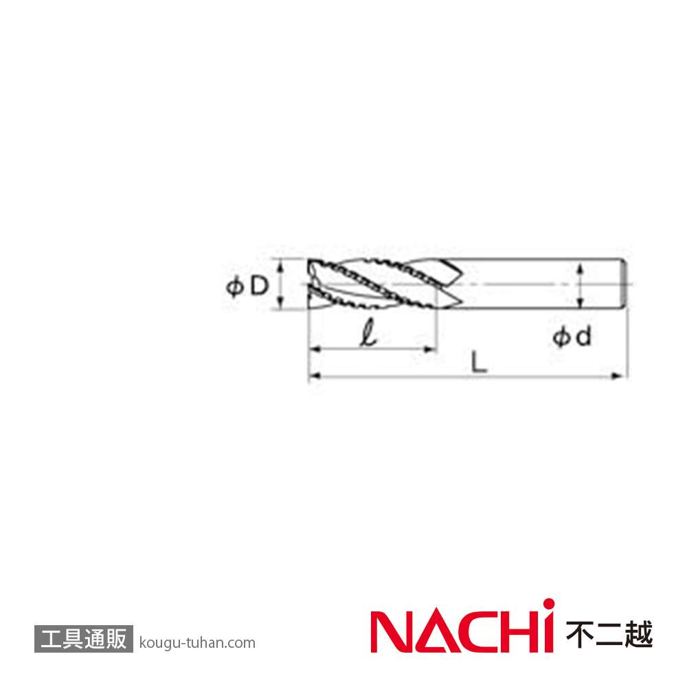 NACHI SGHV6 SG-FAXヘビーエンドミル 6X8S4画像