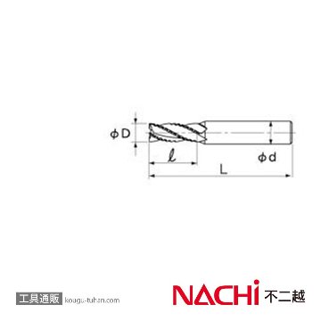 NACHI 4HV3 ヘビーエンドミル 3.0XS4の画像