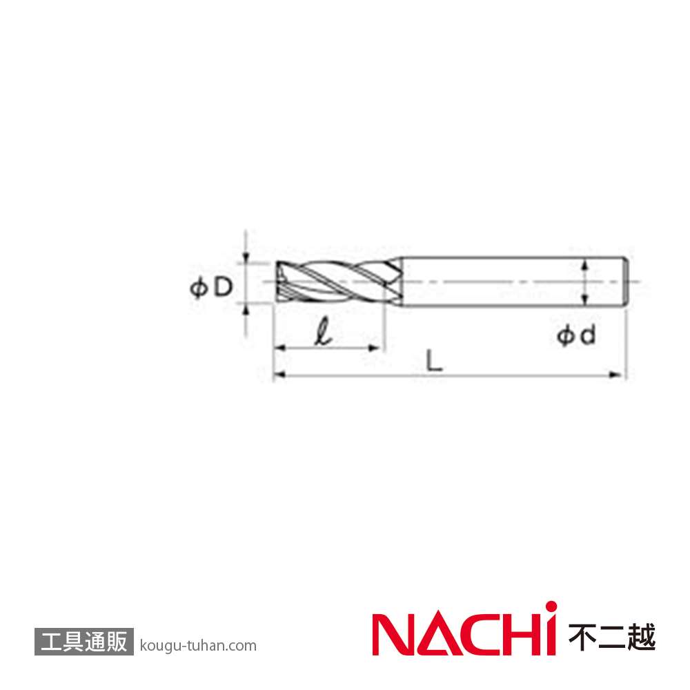 NACHI 4GE9.5 Gエンドミル・スタンダード 9.5XS4の画像