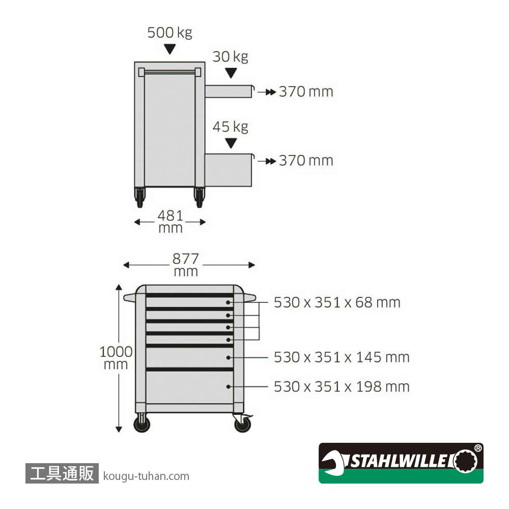 スタビレー 93/157QR ツールトロリー工具157点セットの画像
