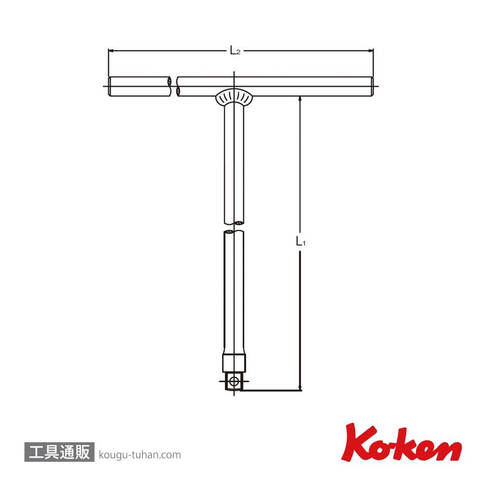 コーケン 3715S 3/8"ショートT型ハンドル画像