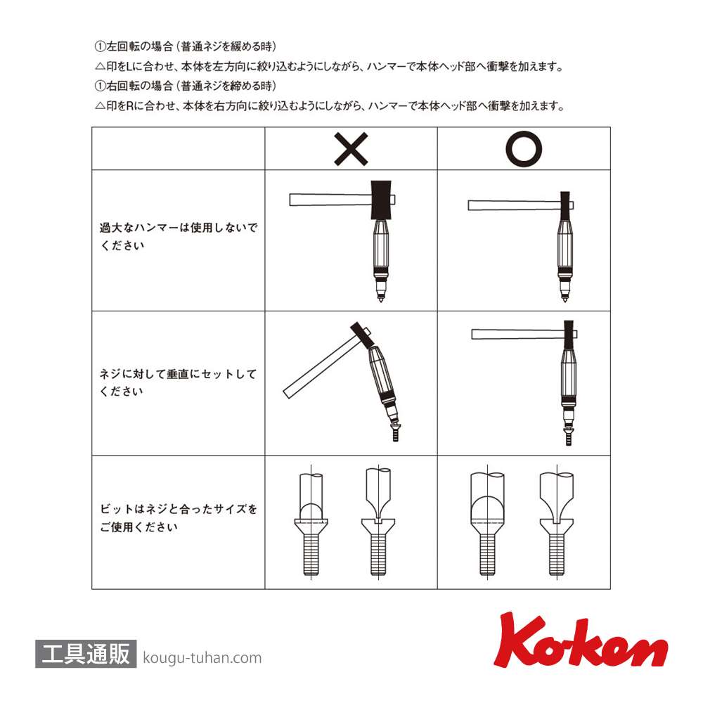 コーケン AG112A 1/2"アタックドライバーセット 6ヶ組画像