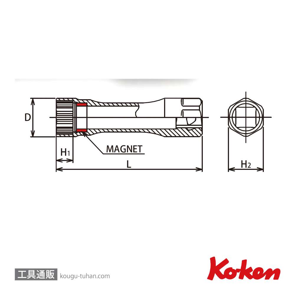 コーケン 3305PZ-14 Z-EAL 3/8"12角スパークプラグソケット画像