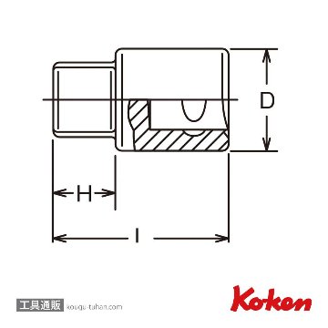 コーケン 3110M-10 3/8"ドレンプラグソケット 10mm画像