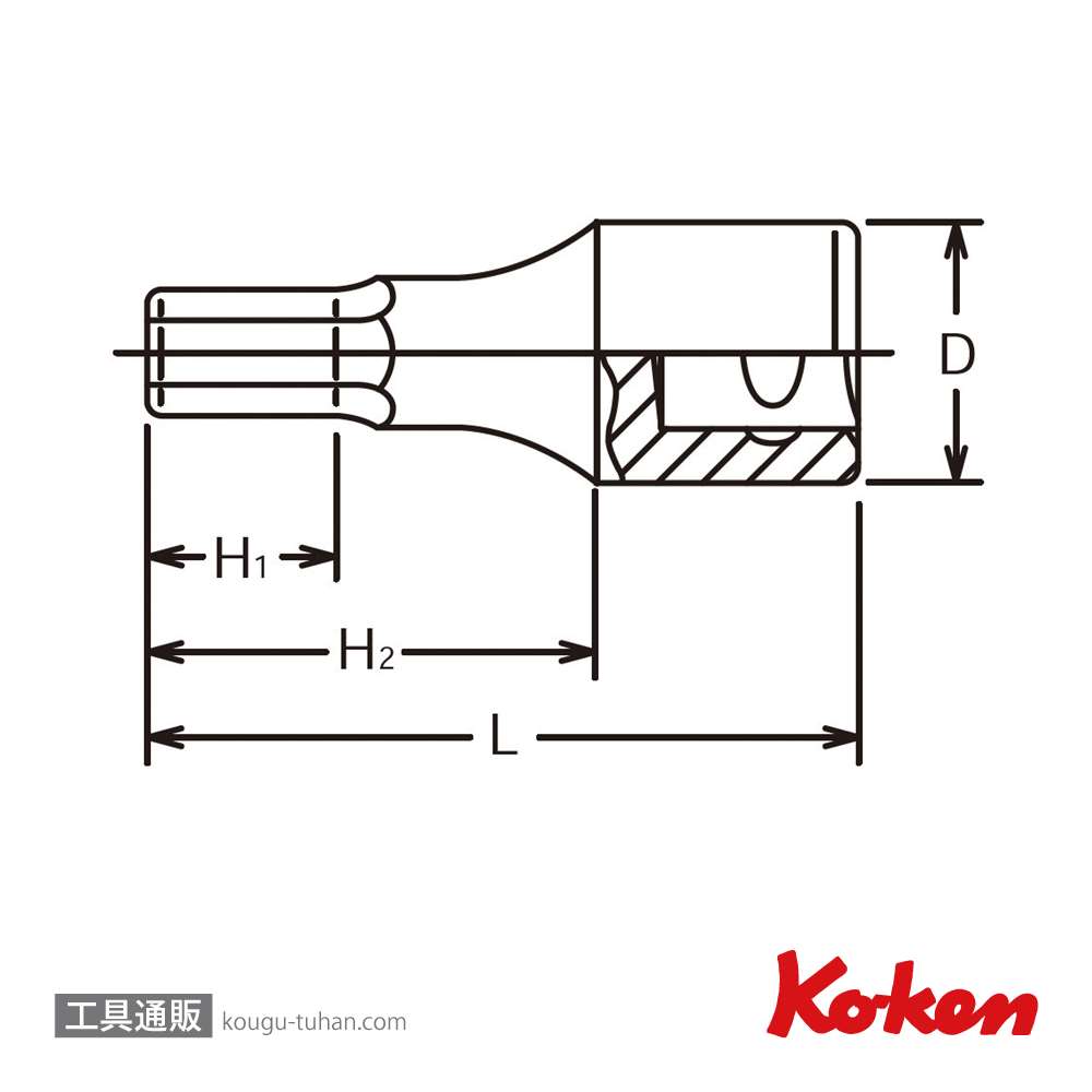 コーケン 3012M.25-8 3/8"ヘックスビットソケット 8mm画像