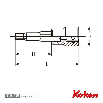 コーケン 3010M.100-5 3/8"ヘックスビットソケット 5mmの画像