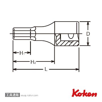 コーケン 4012A.60-3/8 1/2"ヘックスビットソケット 3/8"の画像
