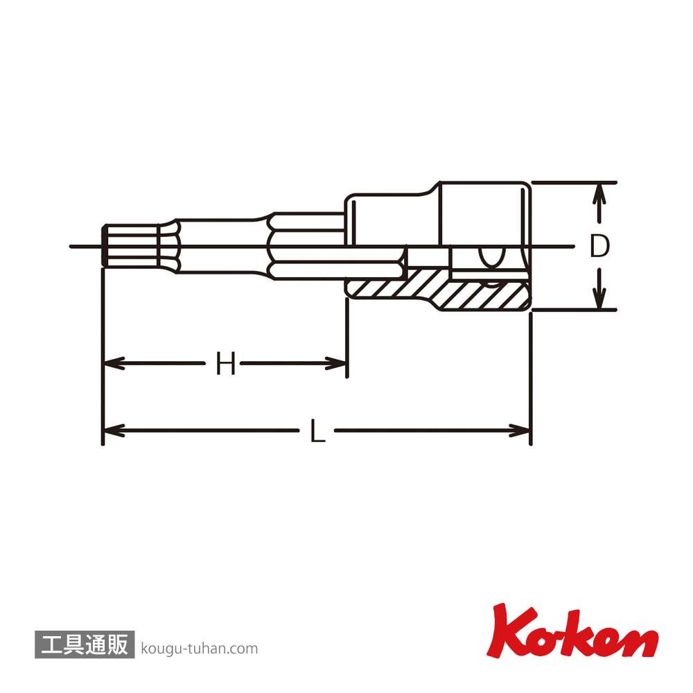 コーケン 3010M.100-11 3/8"ヘックスビットソケット 11mmの画像