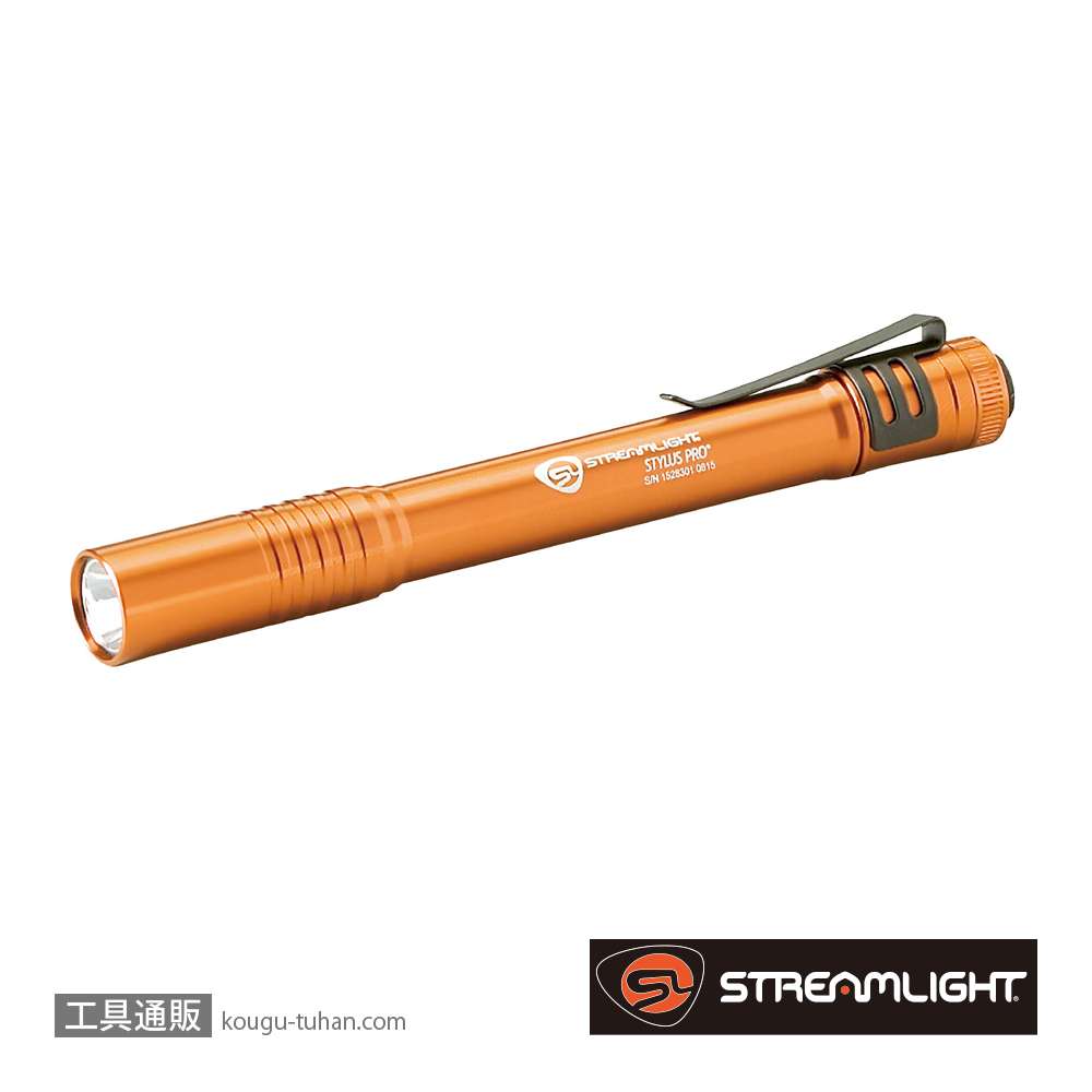 ストリームライト 66128 スタイラスプロ オレンジボディ/ホワイトLEDの画像