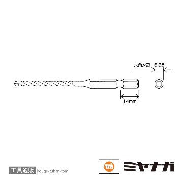 ミヤナガ R04315 充電ドライバードリル 4.3X150の画像