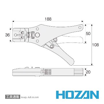 HOZAN P-710 モジュラープラグ圧着工具の画像