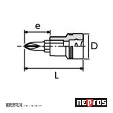 ネプロス NBT2P-2SS (6.3SQ)ネプロス・スタッビクロスビットソケットの画像